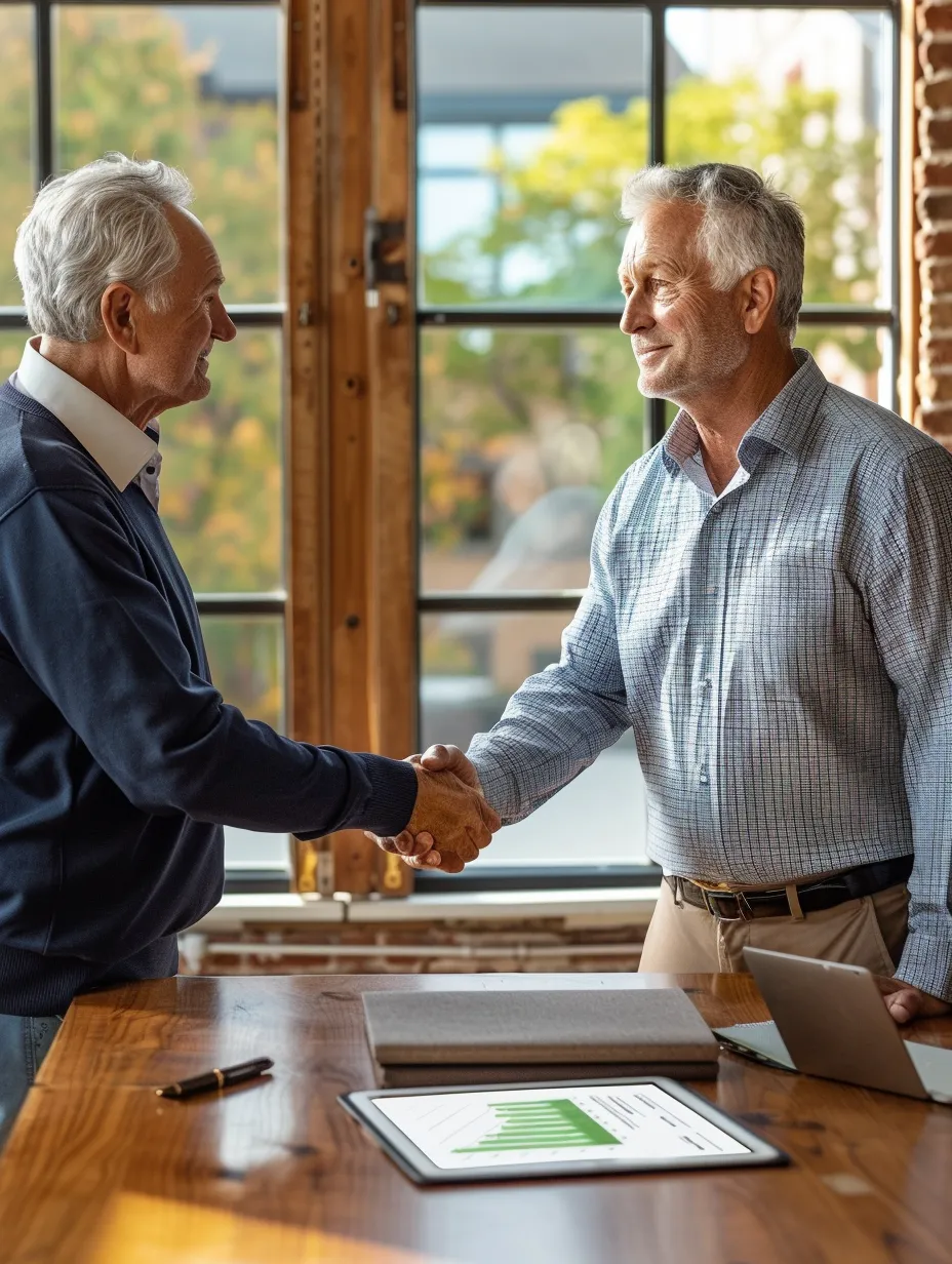 Two men shaking hands